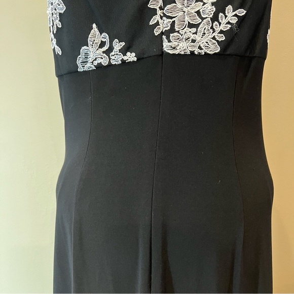 Alex Evenings 2 Pc Gown Gathered Embroidered Sheer Jacket Sleeveless Dress Sz 10 - Picture 12 of 13